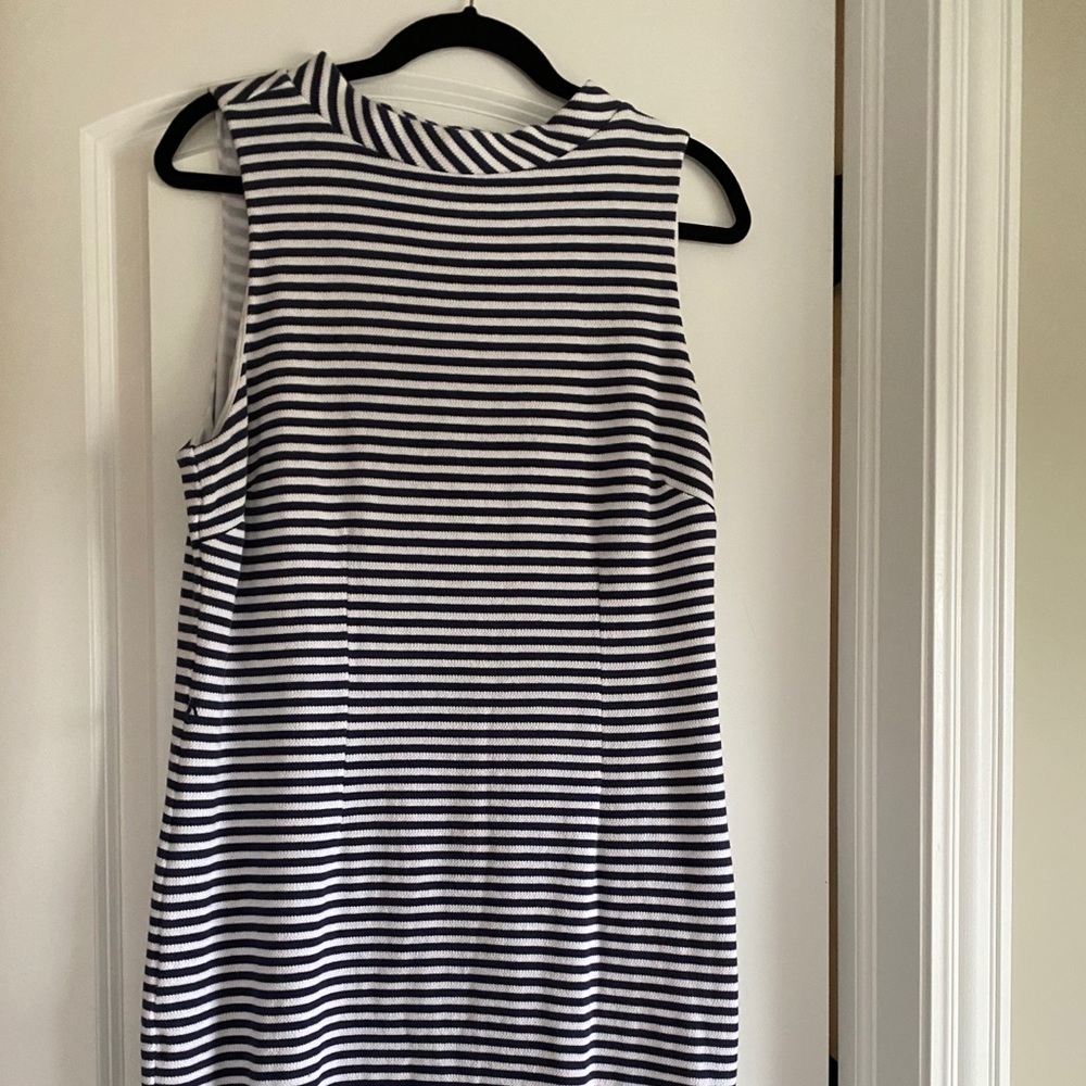 Blue and white dress